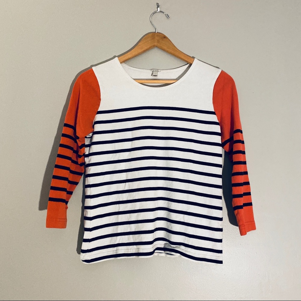 J Crew Color Block Striped Shirt